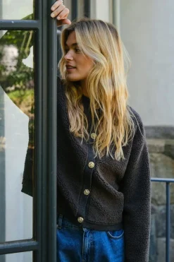 Online Limo Fluffy Knit Cardigan 161963 Cardigans