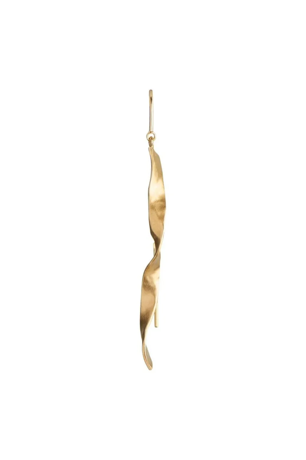 Hot Long Twisted Hammered Earring With Chain Goldenen Øreringe