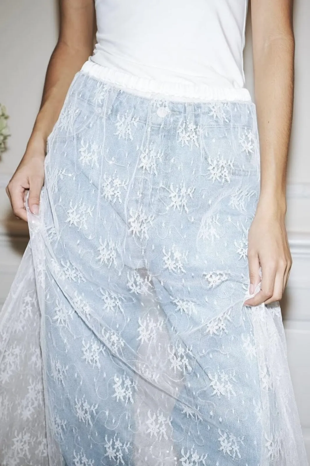 Outlet Loreta Lace Sequins Skirt 164611 Nederdele