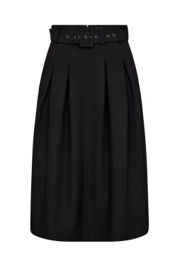 Hot Lunacc Belt Midi Pleat Skirt 44003 Nederdele