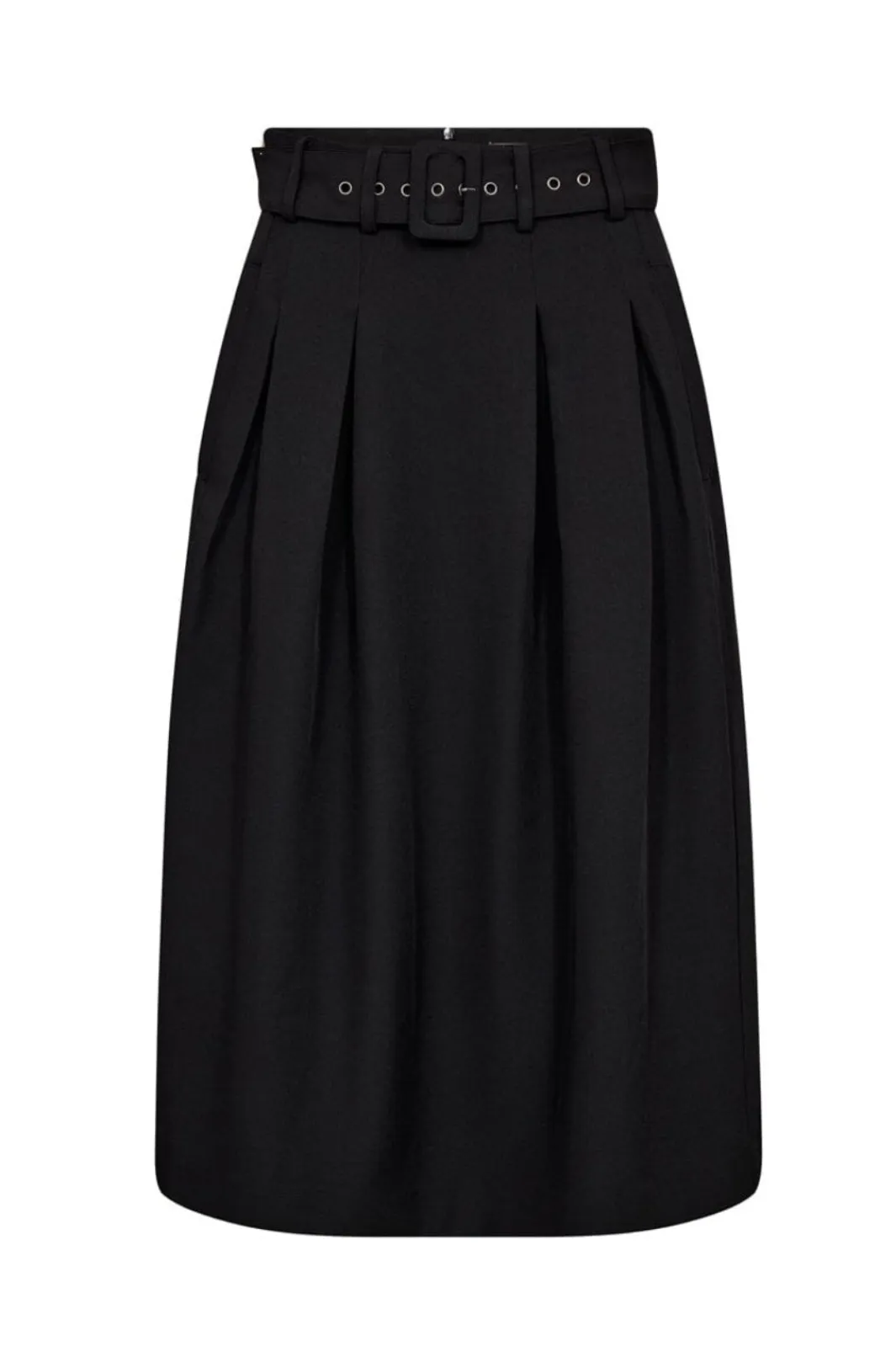 Hot Lunacc Belt Midi Pleat Skirt 44003 Nederdele