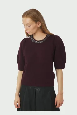 Neo Noir Strik|Bluser & Skjorter<Maia Stone Knit Blouse 162914