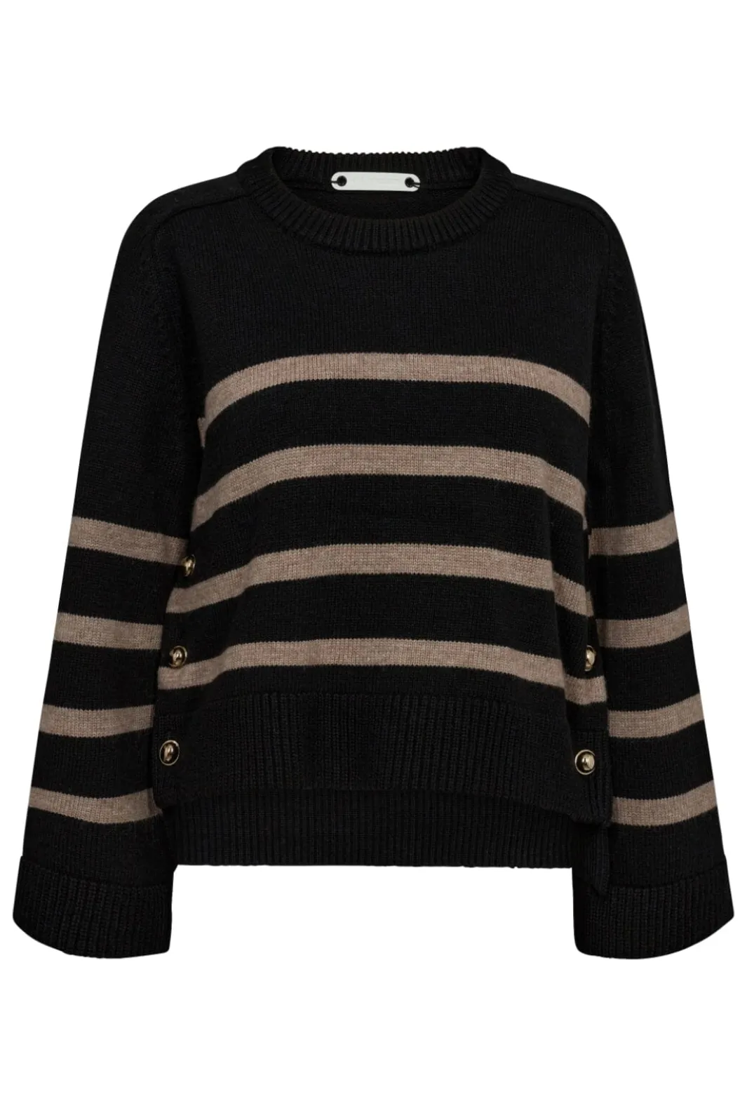 Outlet Majacc O-Button Stripe Knit 32148 Bluser & Skjorter|Strik