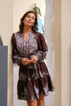 Sale Malfida Paisley Border Dress 166210 Kjoler