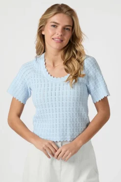 Clearance Meiko Solid Knit Blouse 164706 Bluser & Skjorter