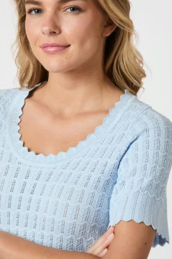 Clearance Meiko Solid Knit Blouse 164706 Bluser & Skjorter