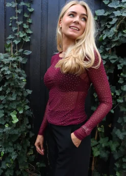 Online Mesh Ls Sparkle Tshirt 22134 Bluser & Skjorter