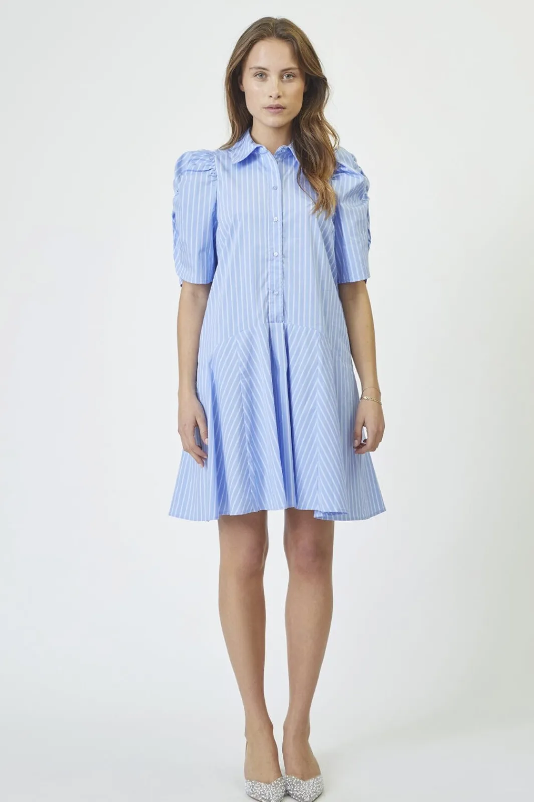 Co´Couture Bluser & Skjorter|Ammevenligt Tøj<Micacc Stripe Ss Shirt Dress 36551