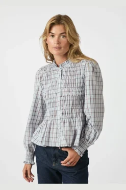 Neo Noir Bluser & Skjorter|Ammevenligt Tøj<Mocca Smock Check Blouse 166900