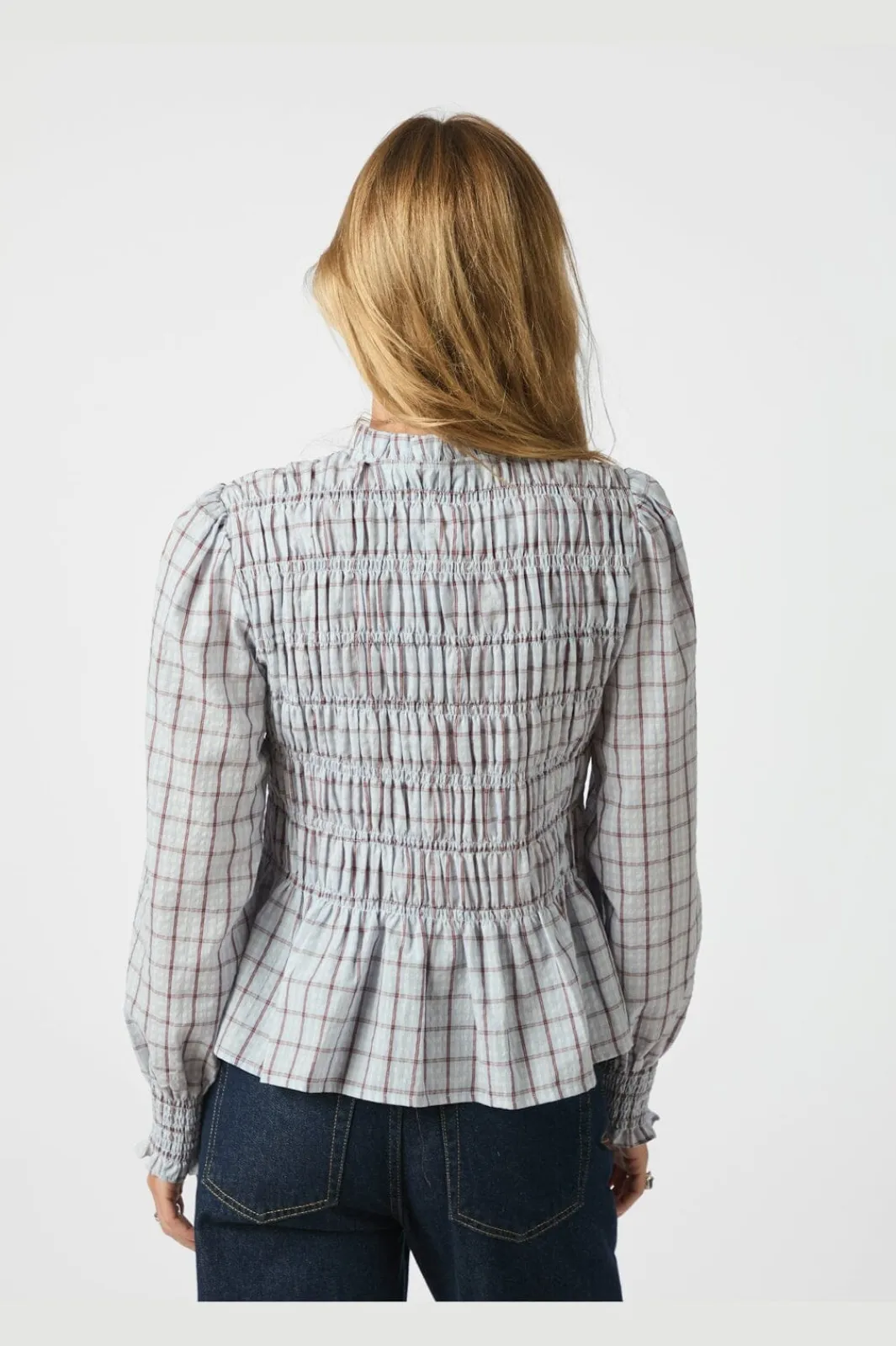 Neo Noir Bluser & Skjorter|Ammevenligt Tøj<Mocca Smock Check Blouse 166900