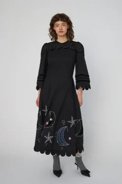 Stella Nova Kjoler<Moon And Star Embroidered Midi Dressms54-4316