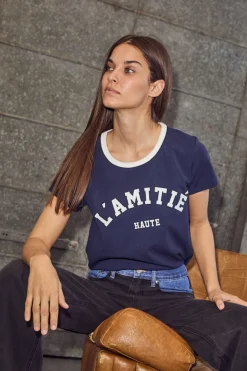 Haute L'Amitié T-Shirts & Toppe<Neckline Logo Tee HL10006