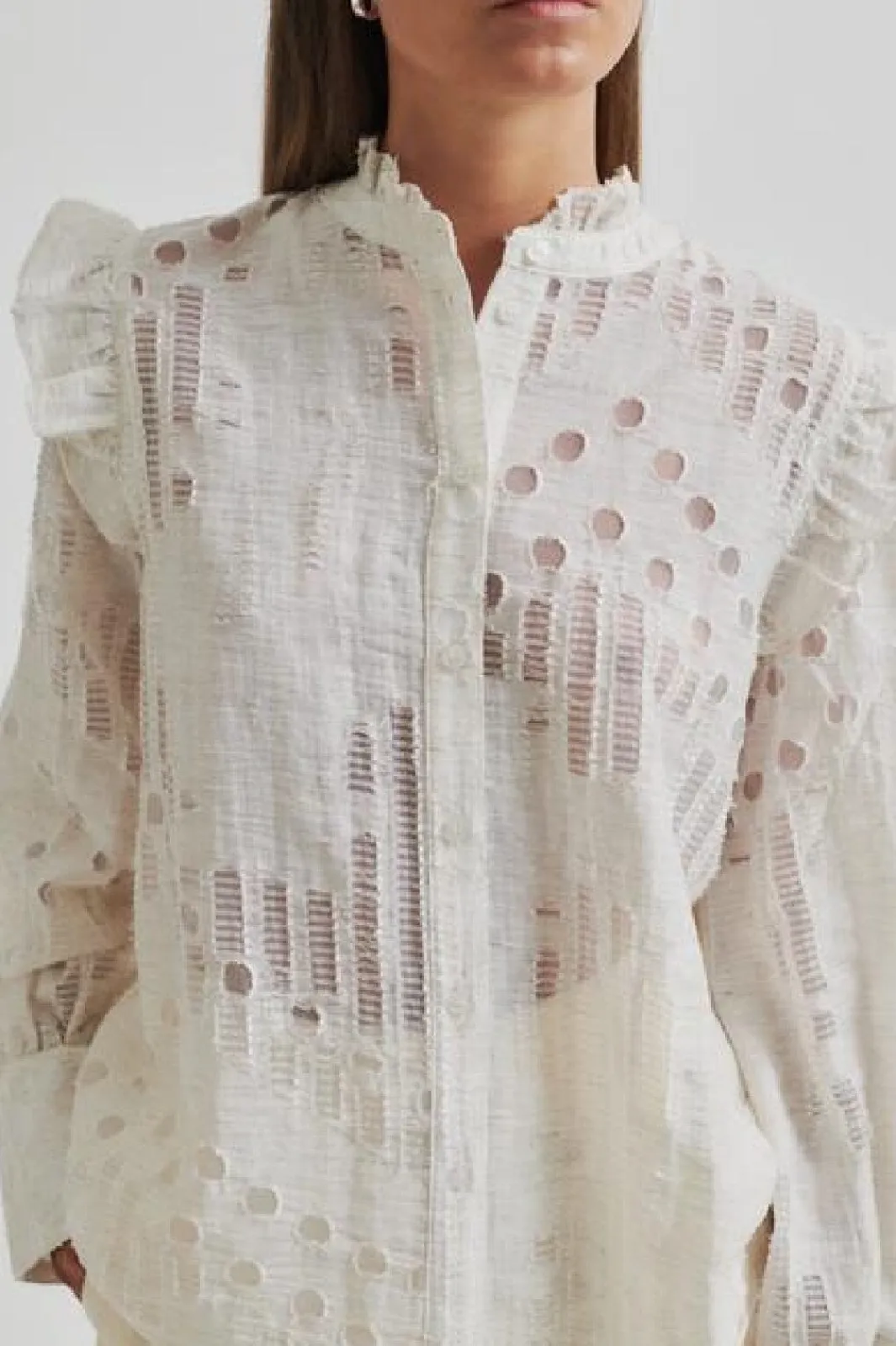 Second Female Bluser & Skjorter|Ammevenligt Tøj<Nete Frill Shirt 59393