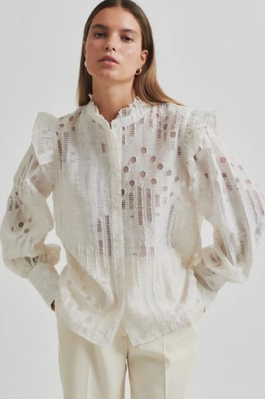 Second Female Bluser & Skjorter|Ammevenligt Tøj<Nete Frill Shirt 59393