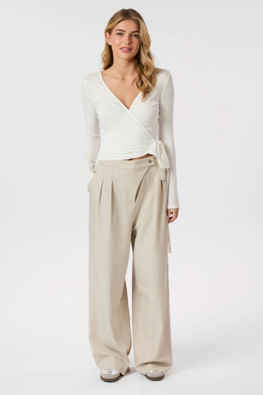 Neo Noir Bluser & Skjorter|Træningstøj<Nia Jersey Wrap Blouse 165501