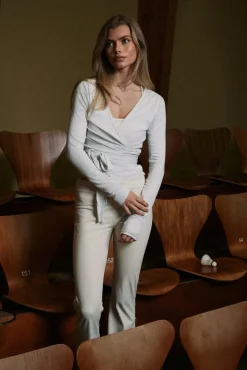 Nia Jersey Wrap Blouse 165501 Træningstøj|Bluser & Skjorter