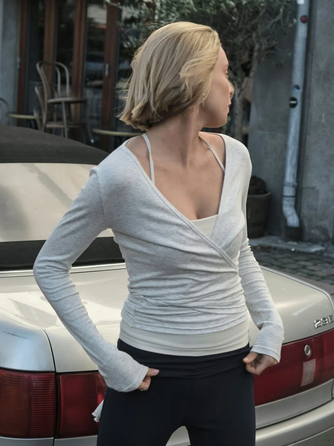 Nia Jersey Wrap Blouse 165501 Træningstøj|Bluser & Skjorter