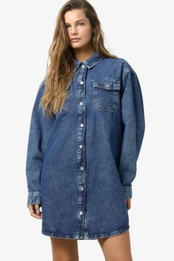 Sale Nmalva L/S Denim Dress Az351Mb Fwd Kjoler|Ammevenligt Tøj