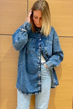 Clearance Nmalva L/S Denim Shacket Az351Mb Bluser & Skjorter