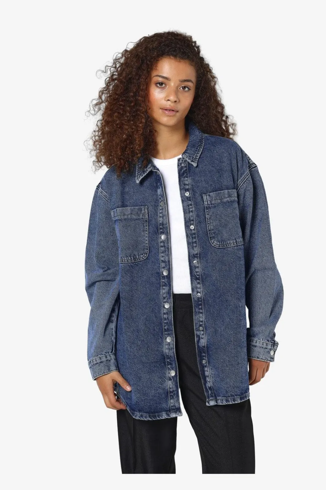 Clearance Nmalva L/S Denim Shacket Az351Mb Bluser & Skjorter