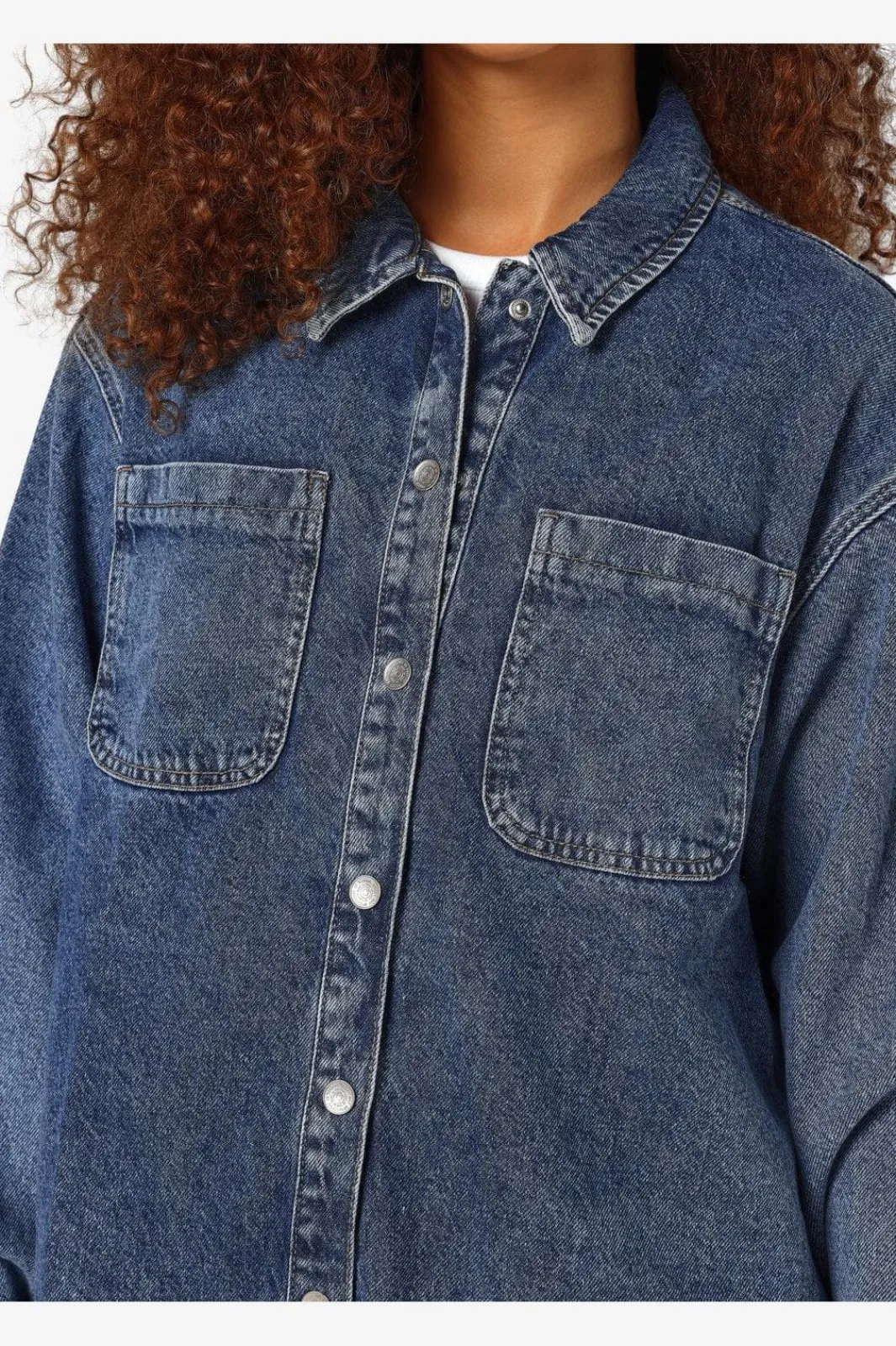 Clearance Nmalva L/S Denim Shacket Az351Mb Bluser & Skjorter