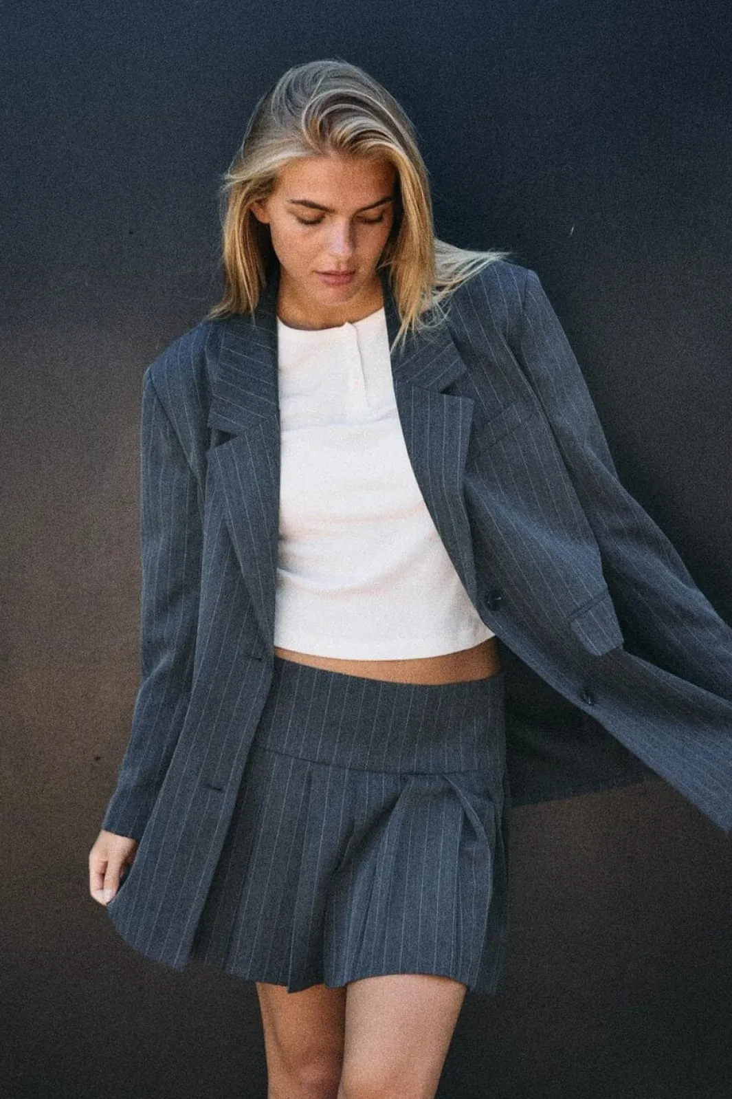 Clearance Nmcelia L/S Oversize Pinstripe Blazer Fw Blazere