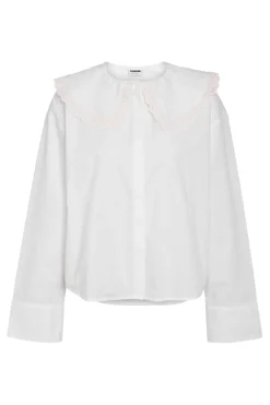 Outlet Nmeliza L/S Embr Collar Shirt Bluser & Skjorter
