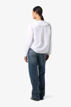 Outlet Nmeliza L/S Embr Collar Shirt Bluser & Skjorter