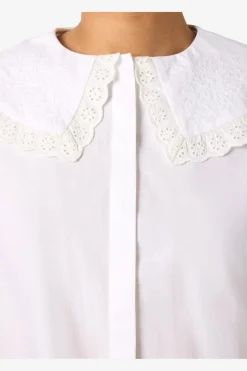 Outlet Nmeliza L/S Embr Collar Shirt Bluser & Skjorter