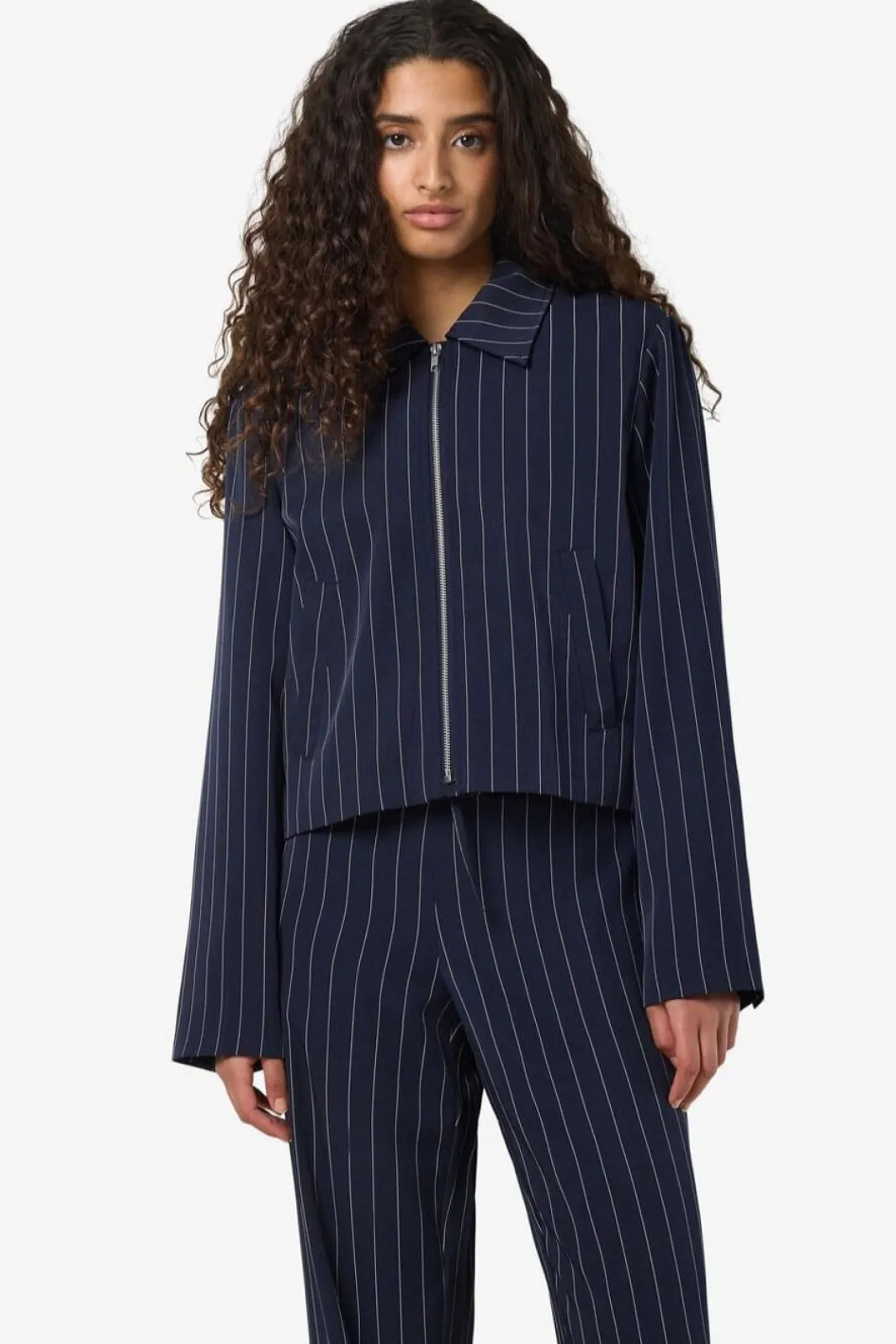 Noisy May Sæt 🛍️|Overtøj & Jakker<Nmella L/S Pinstripe Jacket Fwd