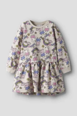 New Nmfdarma Peppa Ls Swe Dress Børn Kjoler