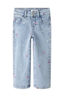Best Nmfrose Wide Emb Jeans 2633-Fr Børn Bukser & Leggings