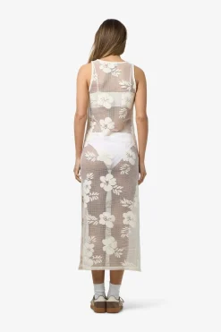 New Nmklea S/L Long Flower Lace Slit Dress Kjoler