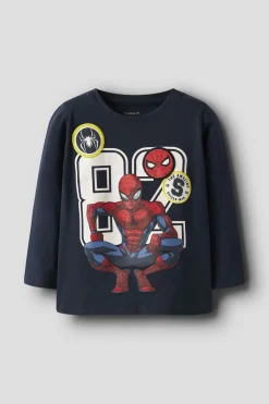 Børn Name It T-Shirts & Toppe<Nmmdeep Spider Ls Nreg Top Box Mar
