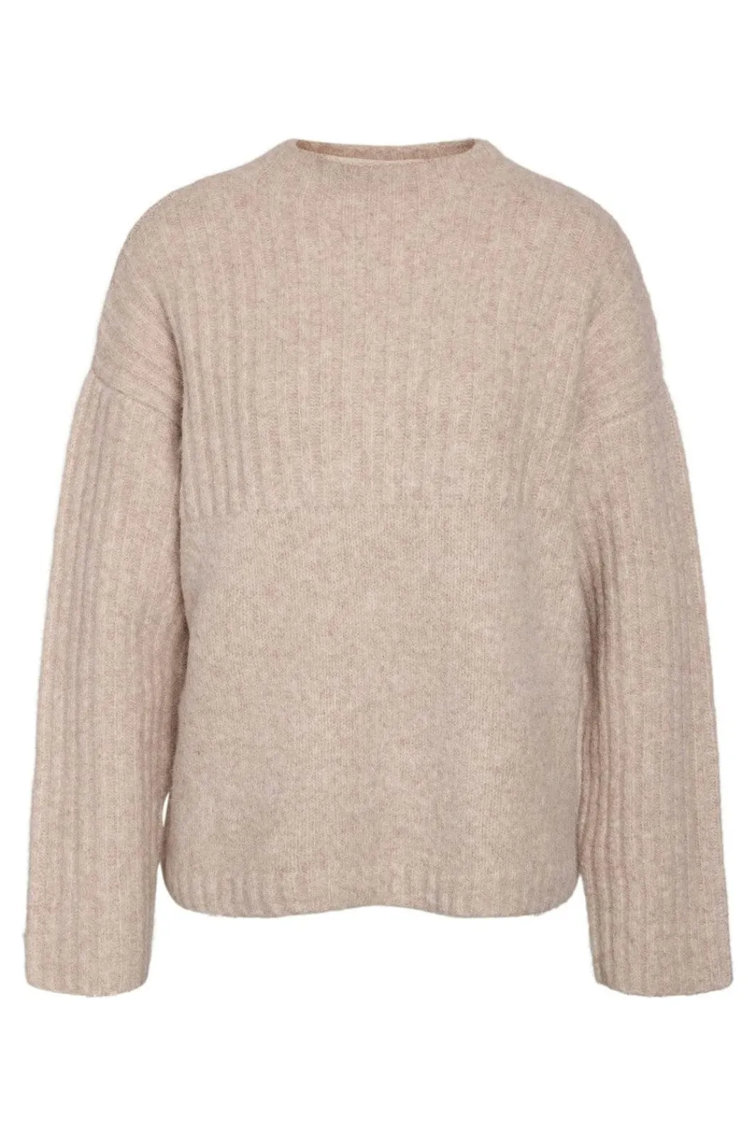 New Nmnyla L/S Loose High Neck Knit Fwd Dd Strik|Bluser & Skjorter