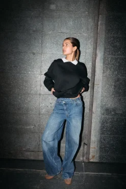 New Nmsabine Nw X Over Wide Jeans Fo090Mb Bukser, Jeans & Leggings