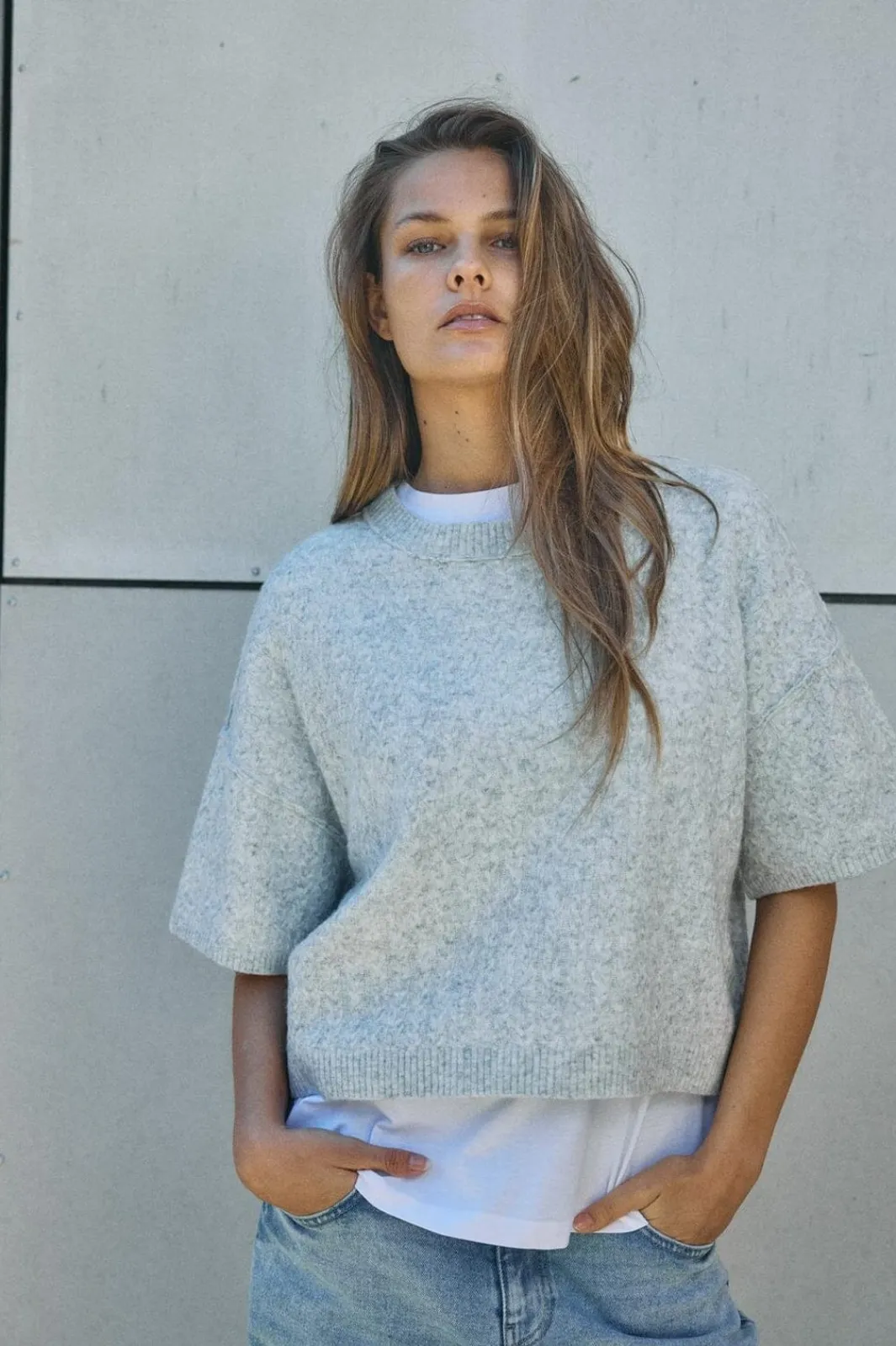 Nmsmilla S/S Cable Knit Top T-Shirts & Toppe