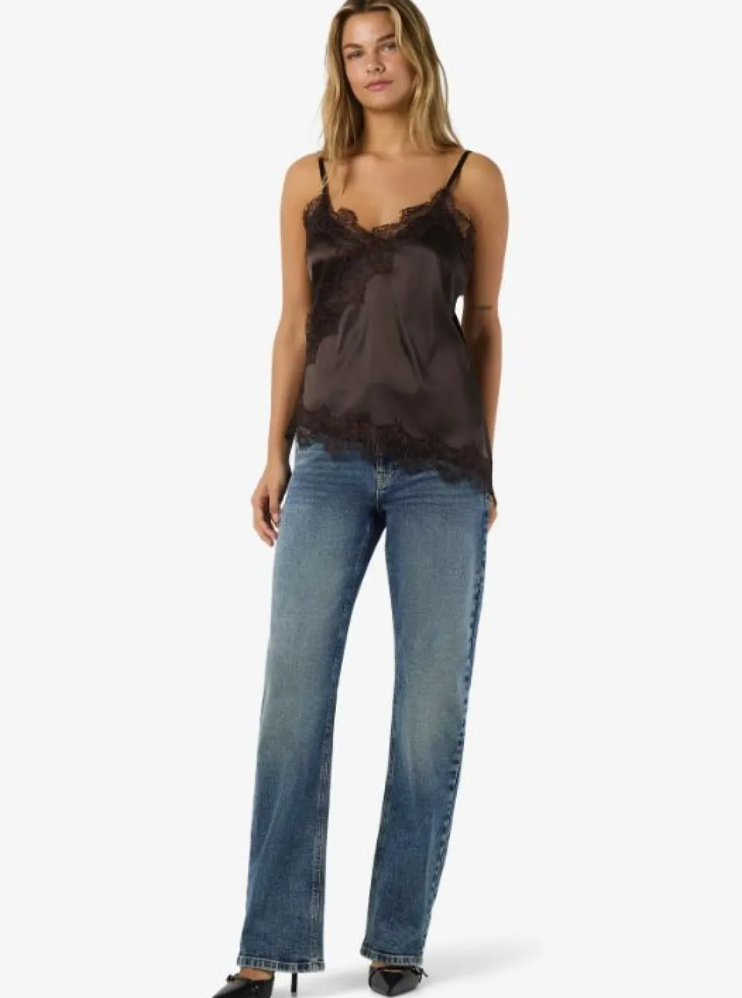 Noisy May T-Shirts & Toppe<Nmsofie S/L Satin Top