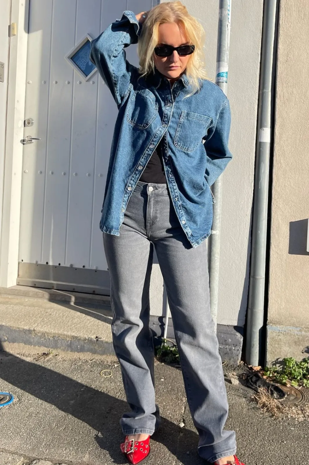 Online Nmyolanda Nw Wide Jeans Az371Dg Fwd Bukser, Jeans & Leggings