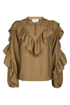 Neo Noir Bluser & Skjorter<Nula Flounce Crisp Blouse 167525