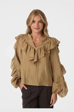 Neo Noir Bluser & Skjorter<Nula Flounce Crisp Blouse 167525