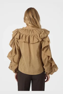 Neo Noir Bluser & Skjorter<Nula Flounce Crisp Blouse 167525