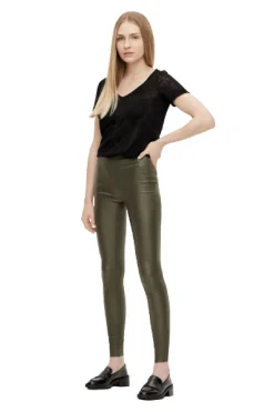 Outlet Objbelle Mw Coated Leggings Bukser, Jeans & Leggings
