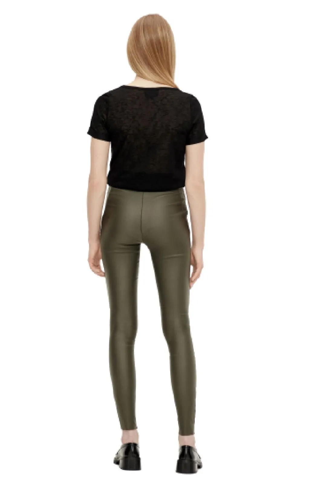 Outlet Objbelle Mw Coated Leggings Bukser, Jeans & Leggings