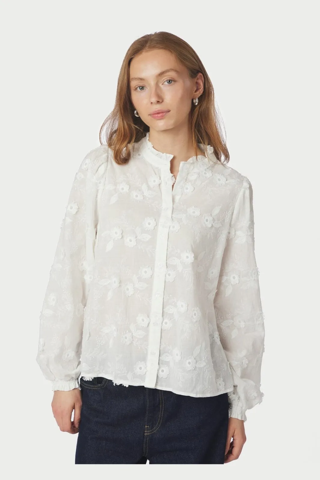Neo Noir Bluser & Skjorter|Ammevenligt Tøj<Oda Deco Emb Shirt 166733