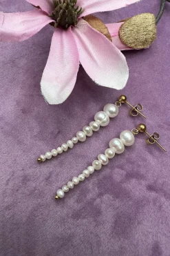 Mellow Moon Øreringe<One Pearl Long Earring