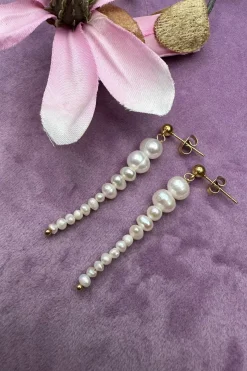 Mellow Moon Øreringe<One Pearl Long Earring