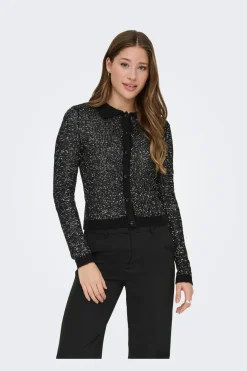 Outlet Onlabby Ls Polo Sequins Cardigan Knt Cardigans|Ammevenligt Tøj
