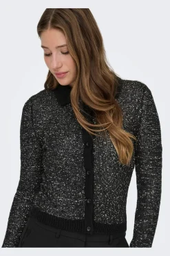 Outlet Onlabby Ls Polo Sequins Cardigan Knt Cardigans|Ammevenligt Tøj