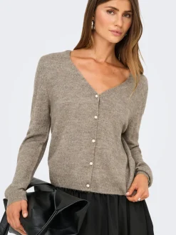 Only Cardigans|Ammevenligt Tøj<Onladele Ls Lace Mix Revers Cardi Cc Knt